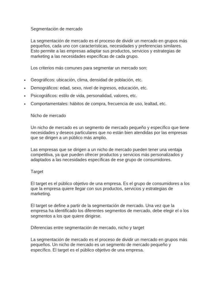 Segmentación de Mercado | PDF | Segmentación de mercado | Marketing