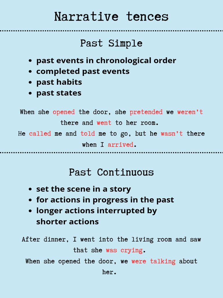 Understanding Past Tenses in Narratives | PDF
