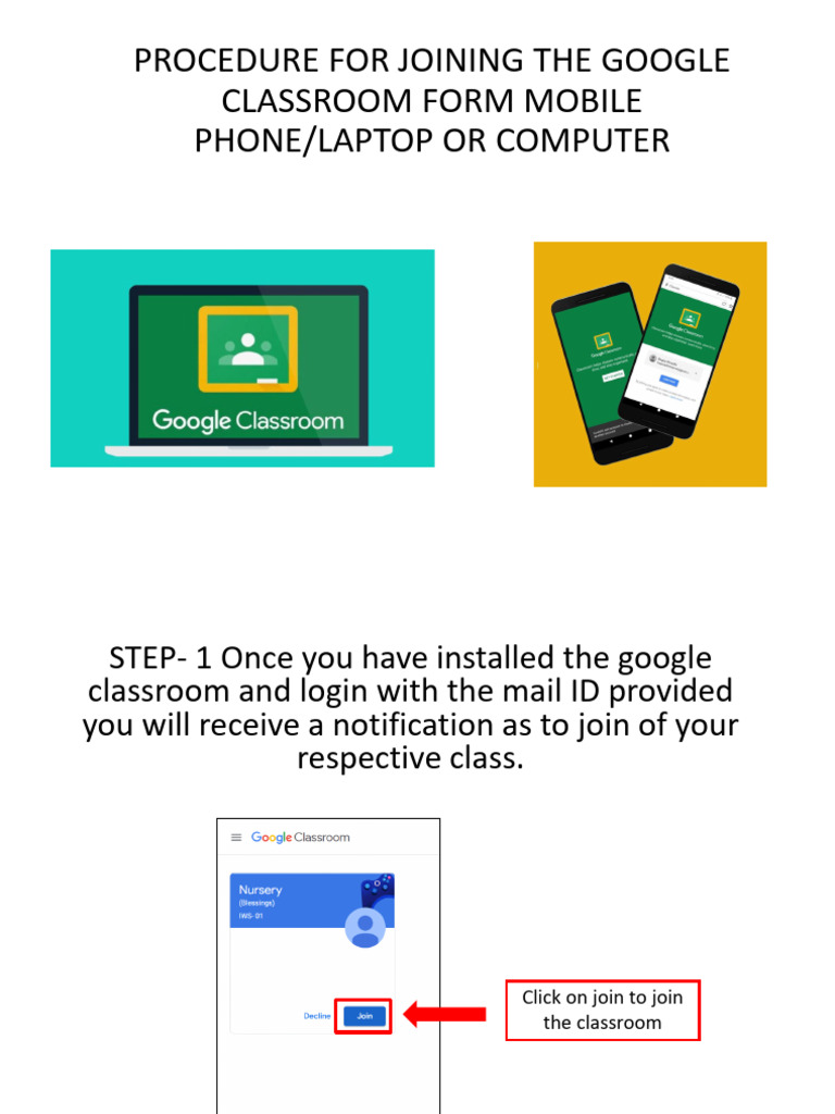 Joining Google Classroom Guide | PDF