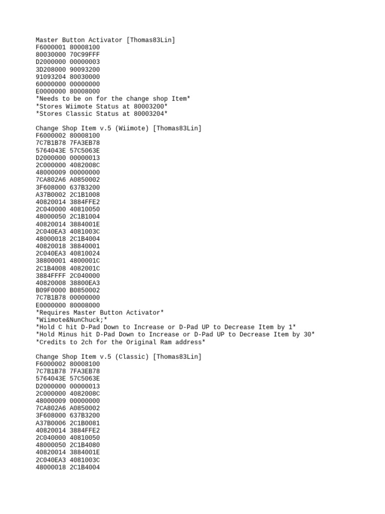 Xenoblade Chronicles Cheat Codes Guide | PDF | Video Game Development ...