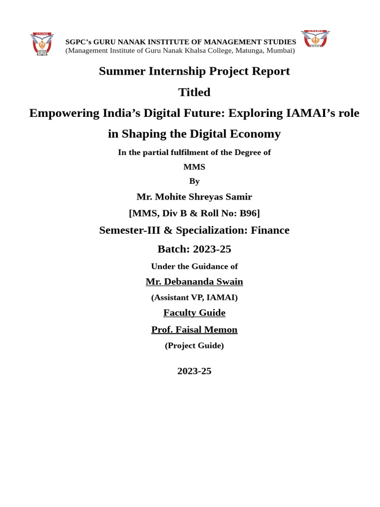 Indias Fintech Sector and IAMAIs Role in Shaping Digital Future | PDF ...
