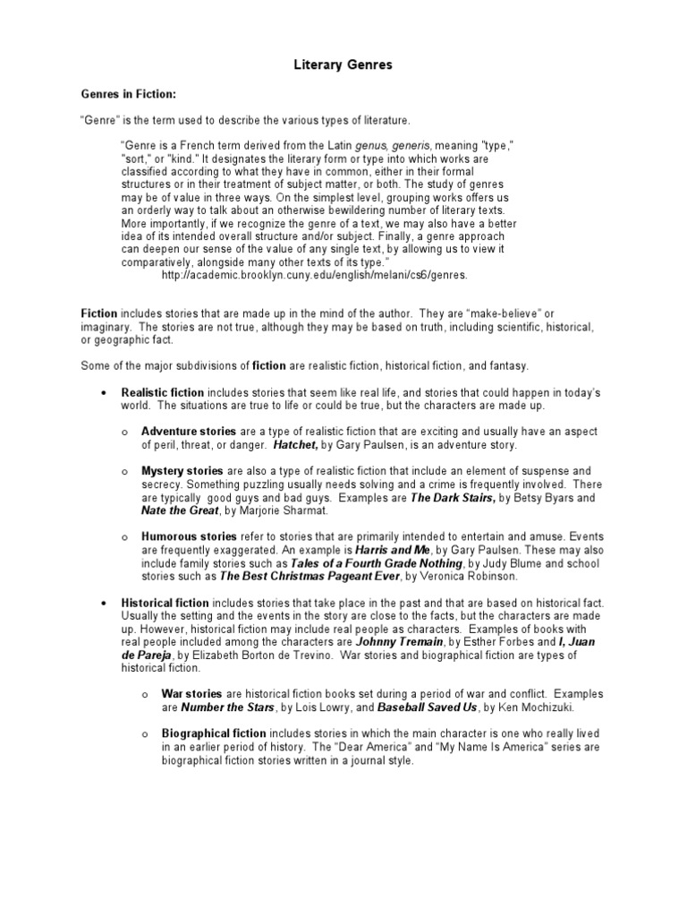 Literary Genres Poetry Genre