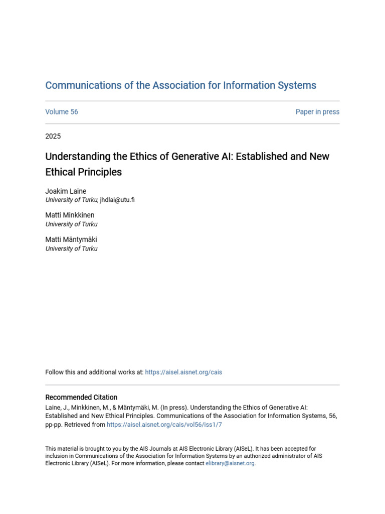 Ethics of Generative AI: Key Principles | PDF | Artificial Intelligence ...