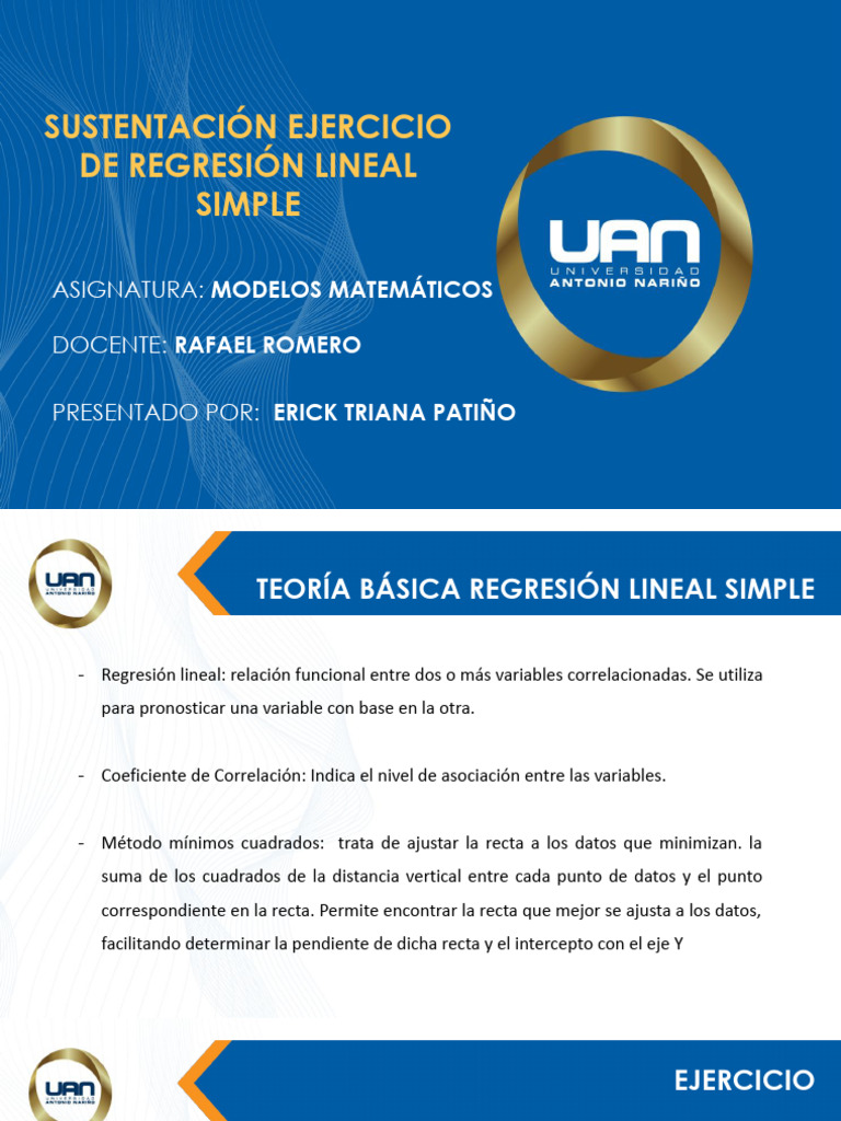 Análisis de Regresión Lineal Simple | PDF | Regresión lineal | Análisis ...