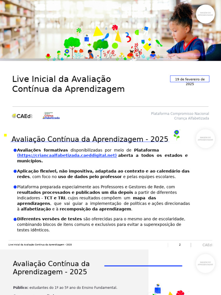 Avaliação Contínua da Aprendizagem 2025 | PDF | Pedagogia | Aprendizado