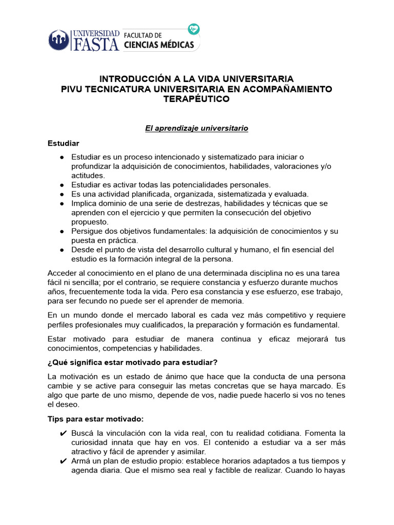 Estrategias para el Aprendizaje Universitario | PDF | Aprendizaje ...