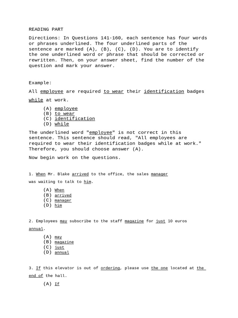 Reading Part | PDF