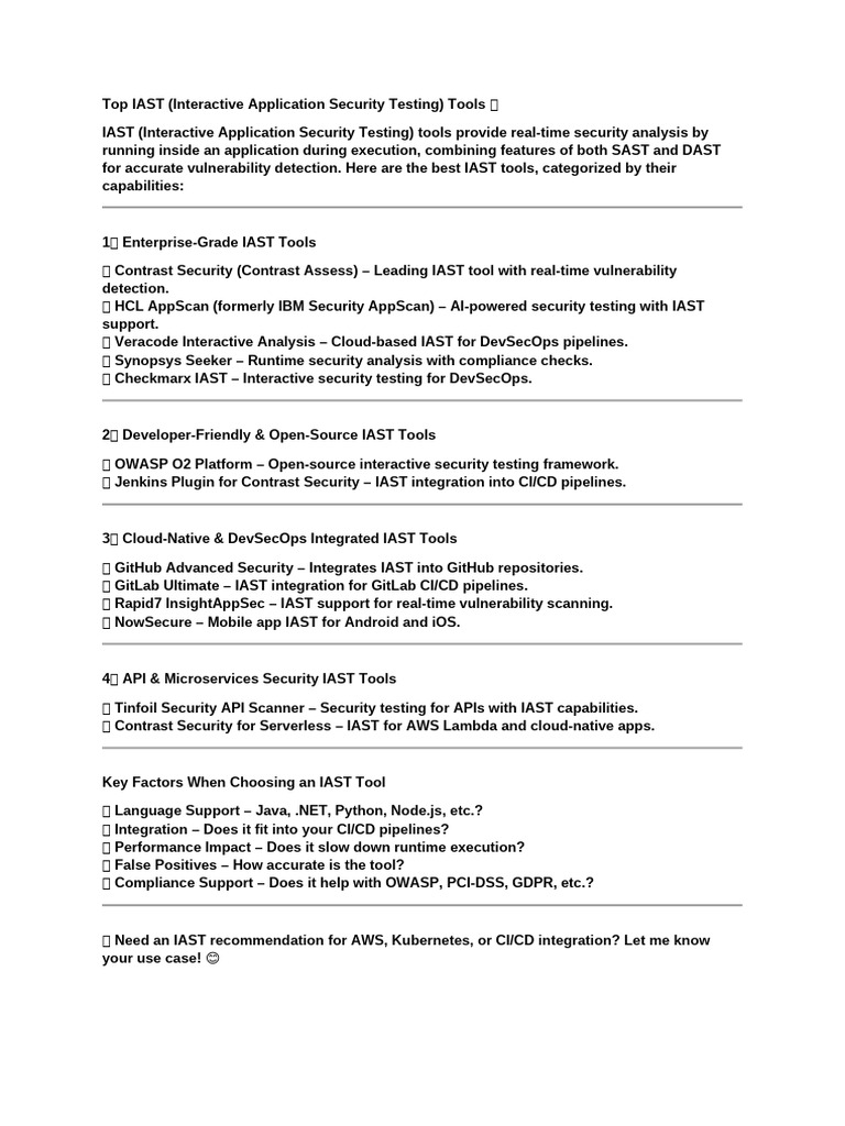 Best IAST Tools for DevSecOps 2023 | PDF