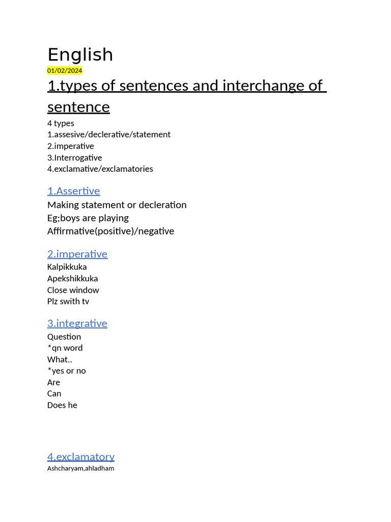 Types and Interchange of Sentences | PDF