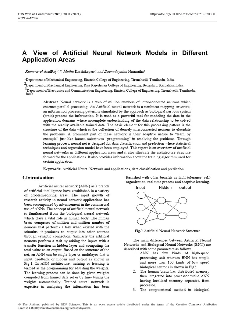 Overview of Neural Network Applications | PDF | Stroke | Weather ...