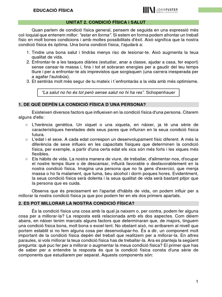 Apunts Condició Física 3r Eso | PDF