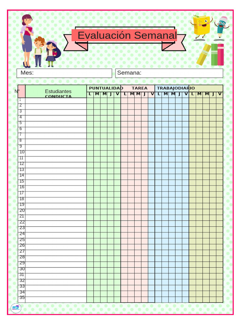 Evaluación Semanal de Estudiantes | PDF