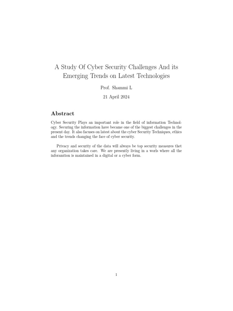 Cyber Security Challenges & Trends | PDF