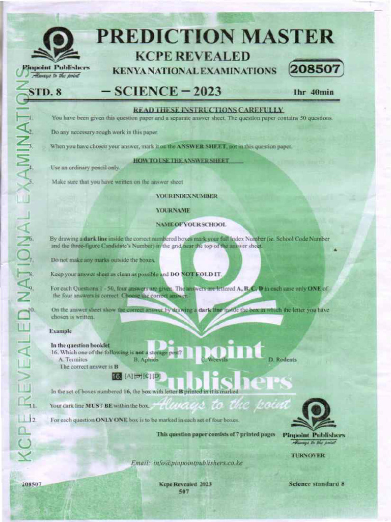 Prediction Exam Science | PDF