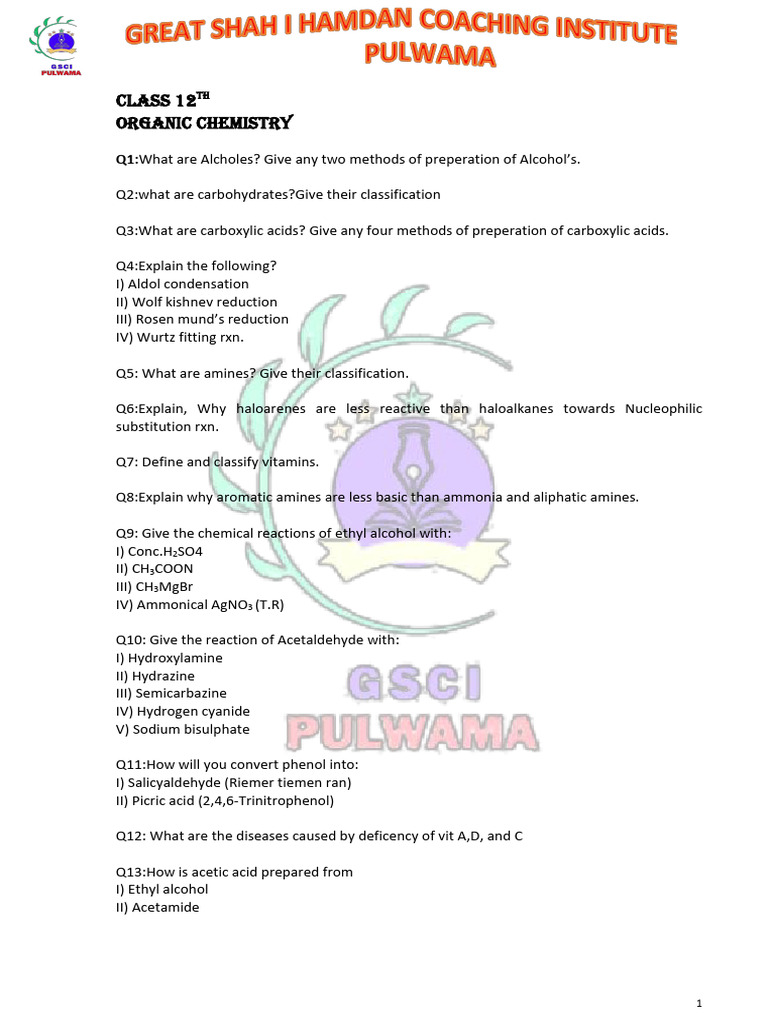 Adnan Sir | PDF | Amine | Aldehyde