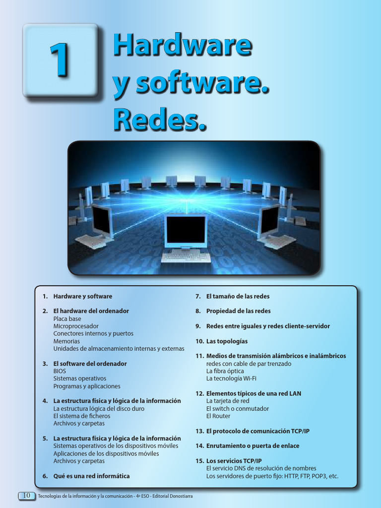 Hardware y Redes en Informática 4º ESO | PDF | Red de computadoras ...