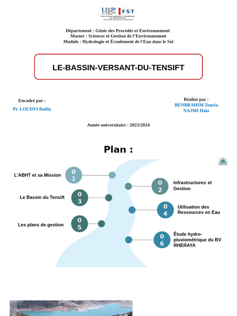 Gestion des ressources en eau du Tensift | PDF | Bassin versant ...