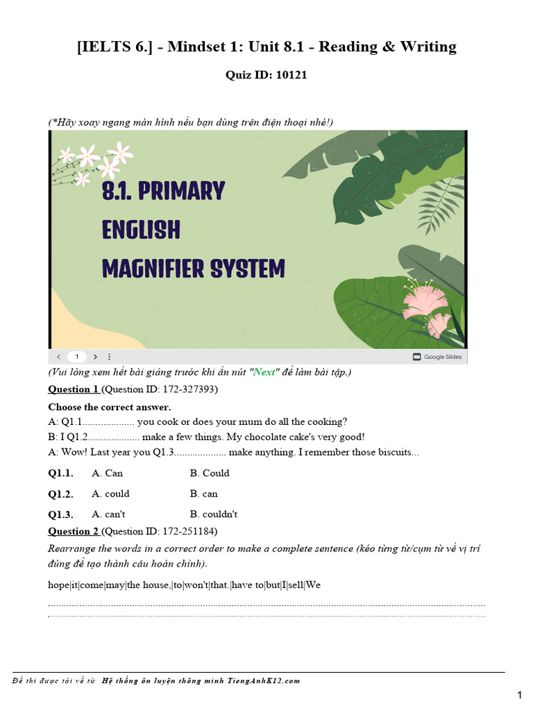 IELTS Reading & Writing Quiz Guide | PDF | Cybercrime | Security Hacker