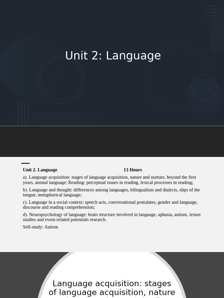 Unit 2 Language | PDF | Dyslexia | Language Acquisition