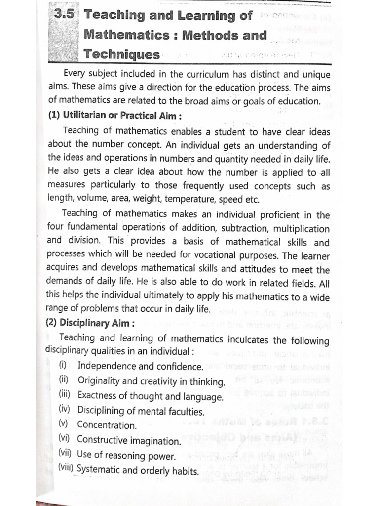 Teaching and Learning of Mathematics | PDF
