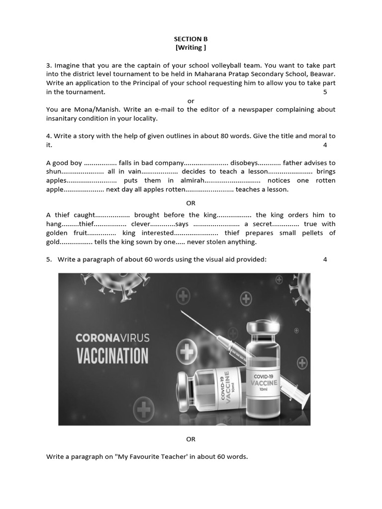 Section B (Writing) | PDF