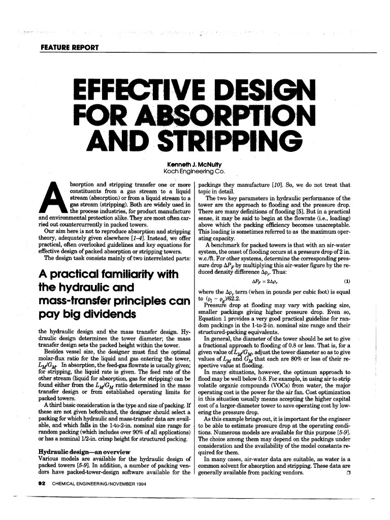 Effective Design For Absorption and Stripping | PDF