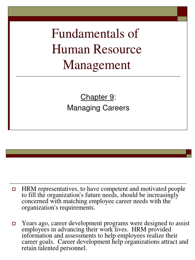 Career Management in HRM Fundamentals | PDF | Mentorship | Employment