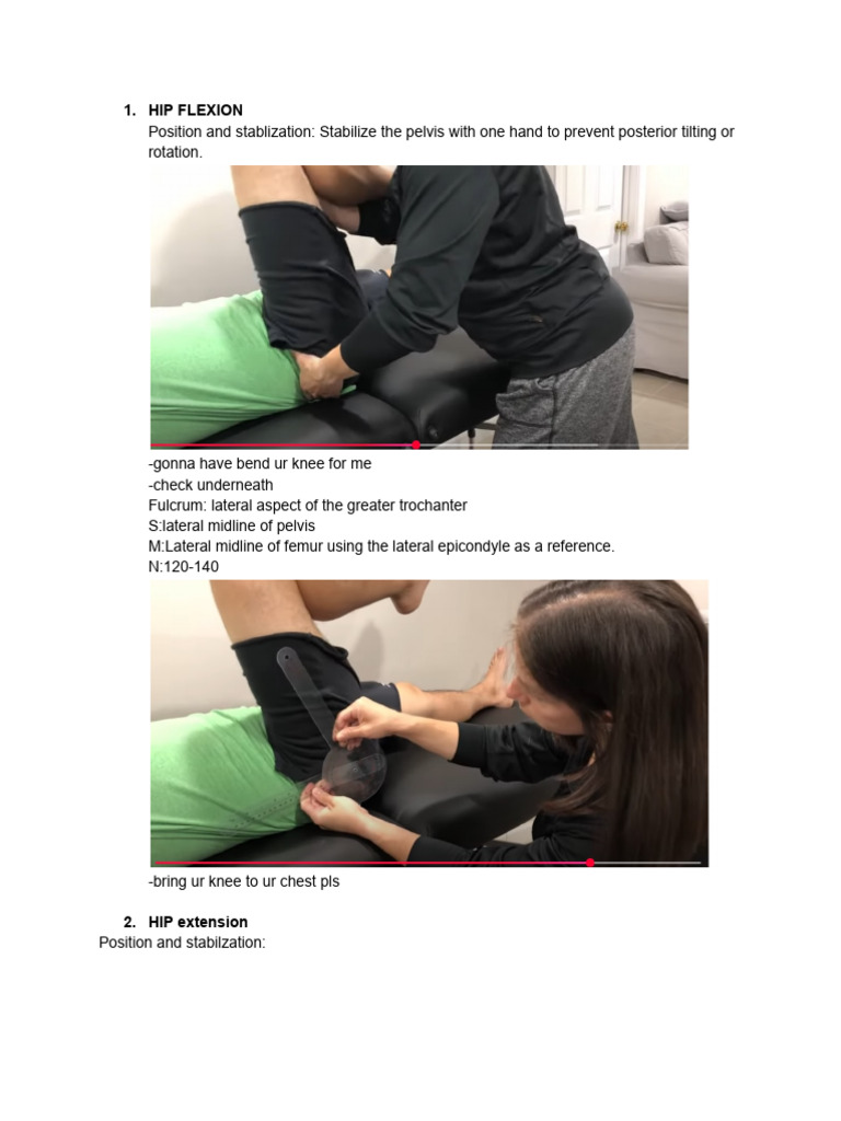 Hip Range of Motion Measurements | PDF