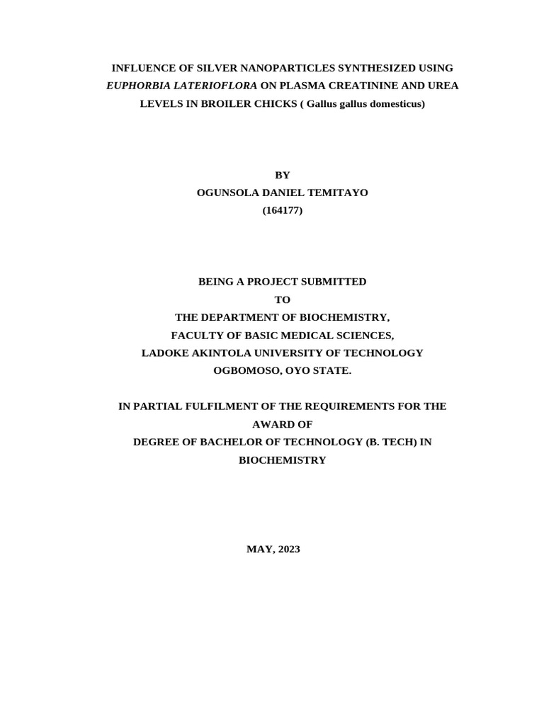 INFLUENCE OF SILVER NANOPARTICLES SYNTHESIZED USINgggg | PDF | Liver ...