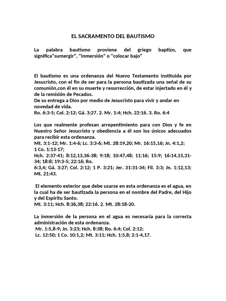 Significado y Práctica del Bautismo | PDF | Bautismo | Jesús