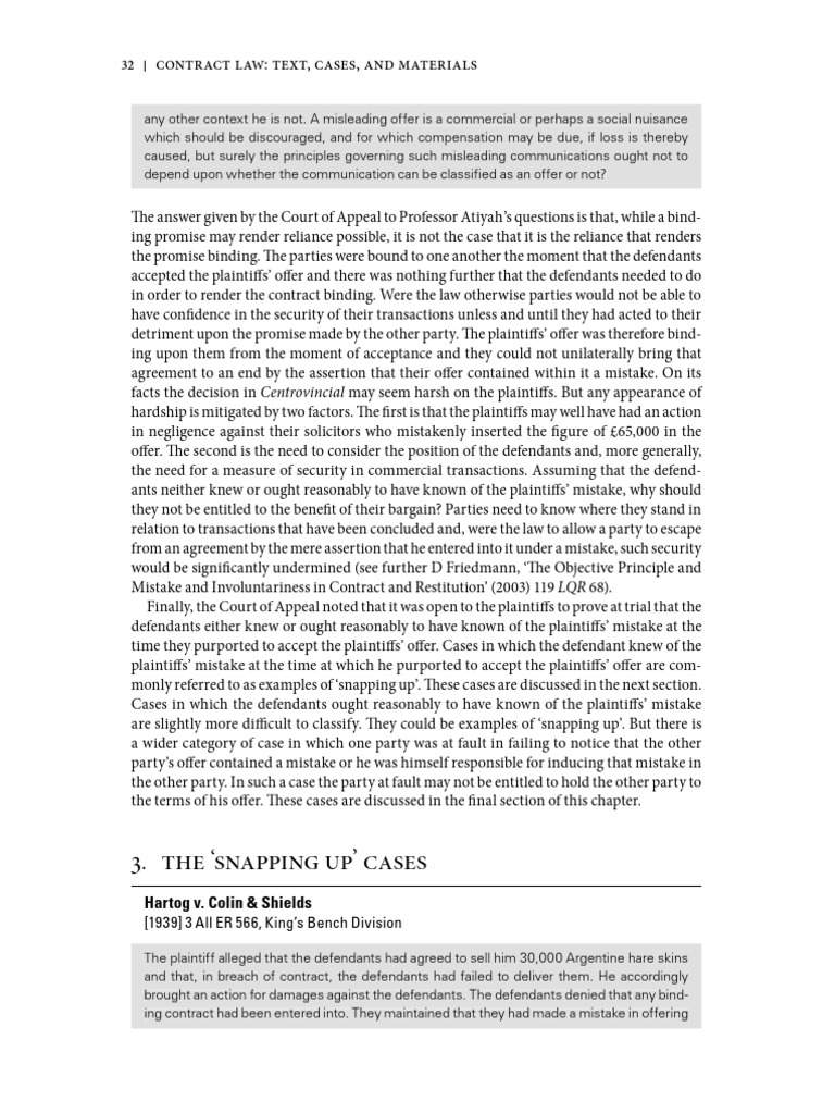 Contract Law: Offers and Mistakes | PDF | Legal Concepts | Business Law