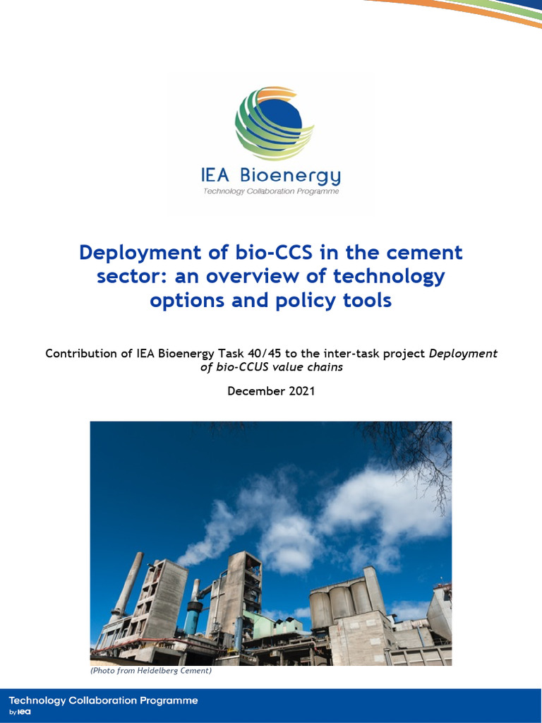 Bio CCS in The Cement Sector | PDF | Carbon Capture And Storage | Cement