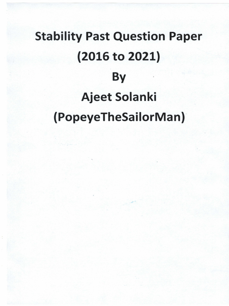Stability Past Question Paper | PDF