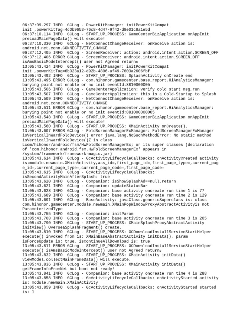 GameCenter Application Startup Log | PDF | Software | Personal Digital ...
