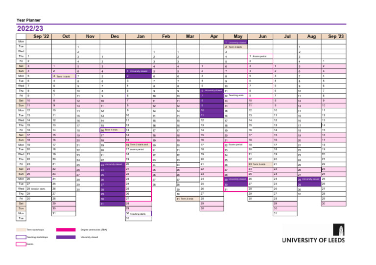 UOL Academic Calendar 2025 Overview | PDF
