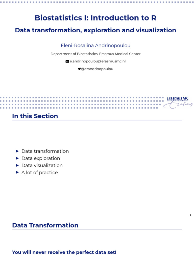 Biostatistics R: Data Transformation & Visualization | PDF | Applied ...