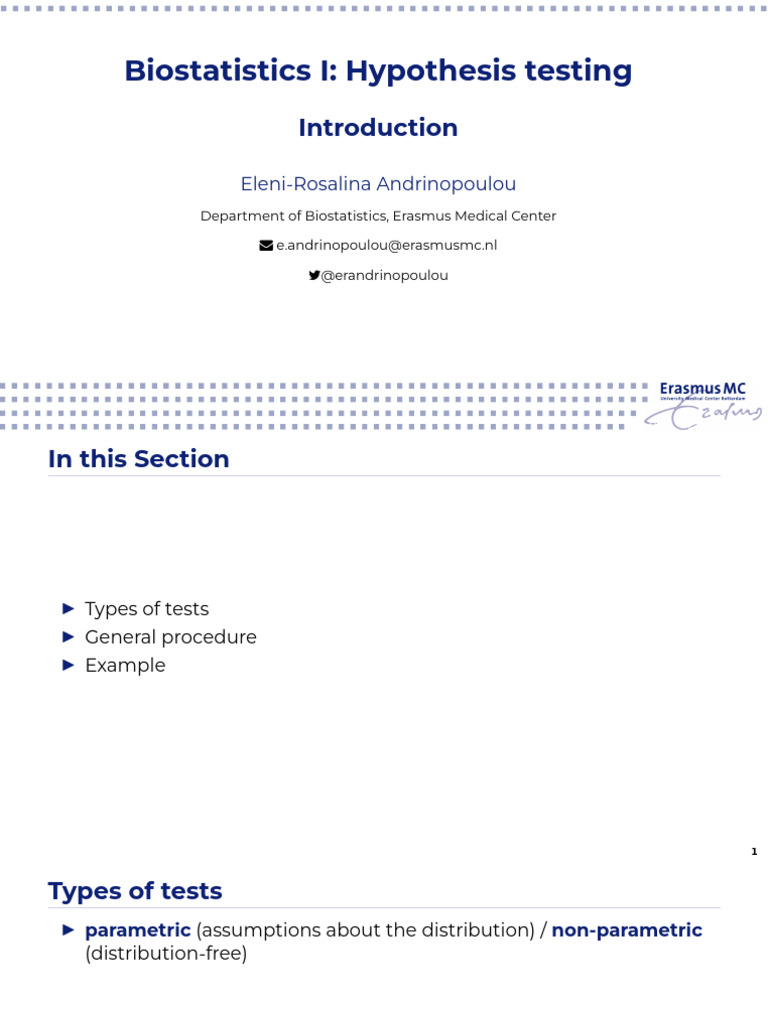 Biostatistics: Hypothesis Testing Guide | PDF | Nonparametric ...