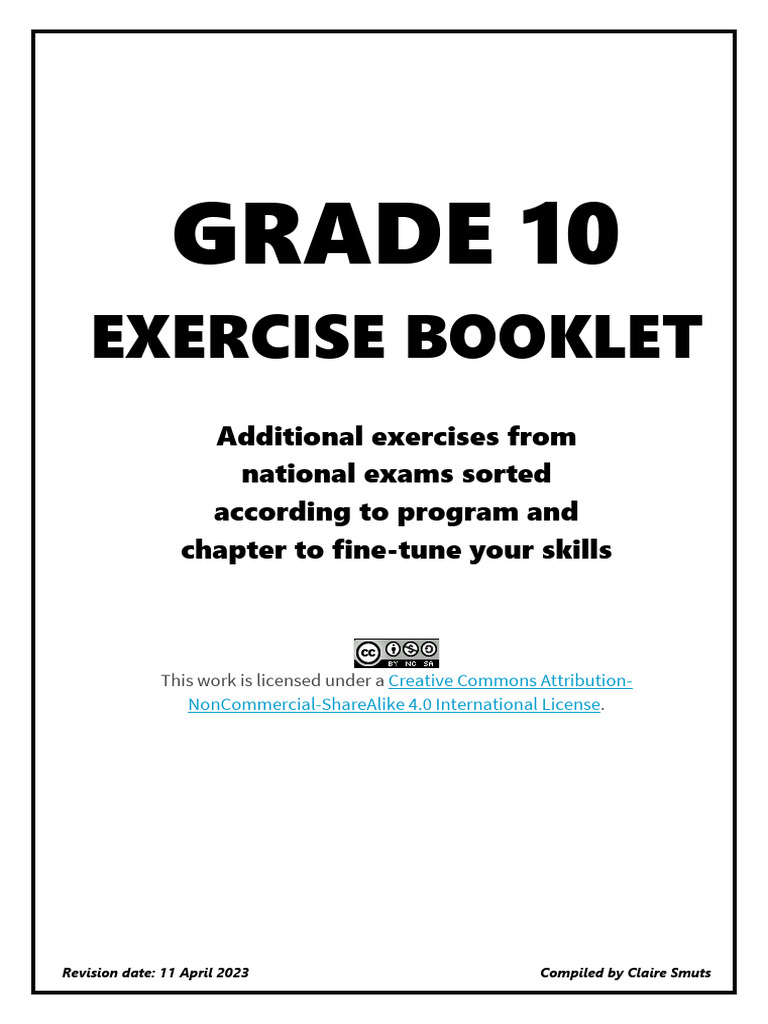 Grade 10 Skills Exercise Booklet | PDF | Microsoft Excel | Html