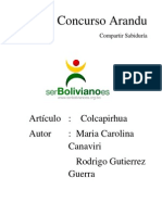 Articulo Wikipedia: Colcapirhua - Maria Carolina Canaviri Rodrigo Gutierrez Guerra