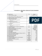 Technical and Economical Specifications Outline For Iron ORE