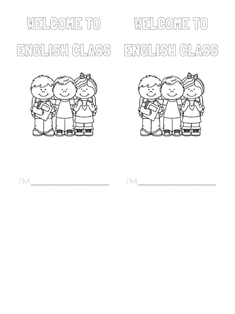 Welcome To English Class 1 Pdf