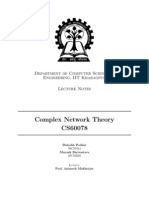 Complex Network Theory CS60078: Department of Computer Science & Engineering, IIT Kharagpur