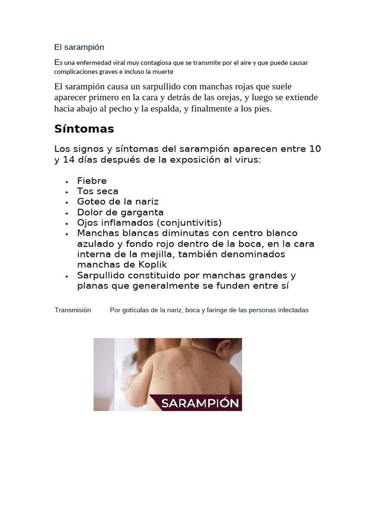 El Sarampión Pdf