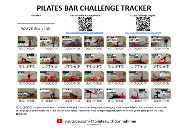 Pilates Bar Challenge Tracker PDF | PDF