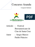 Articulo Wikipedia: Festival Iberoamericano de Cine en Santa Cruz - Sergio Marcio Patiño Palacios