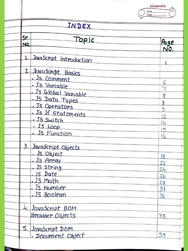 Java Script Handwritten Notes 1737519865 | PDF