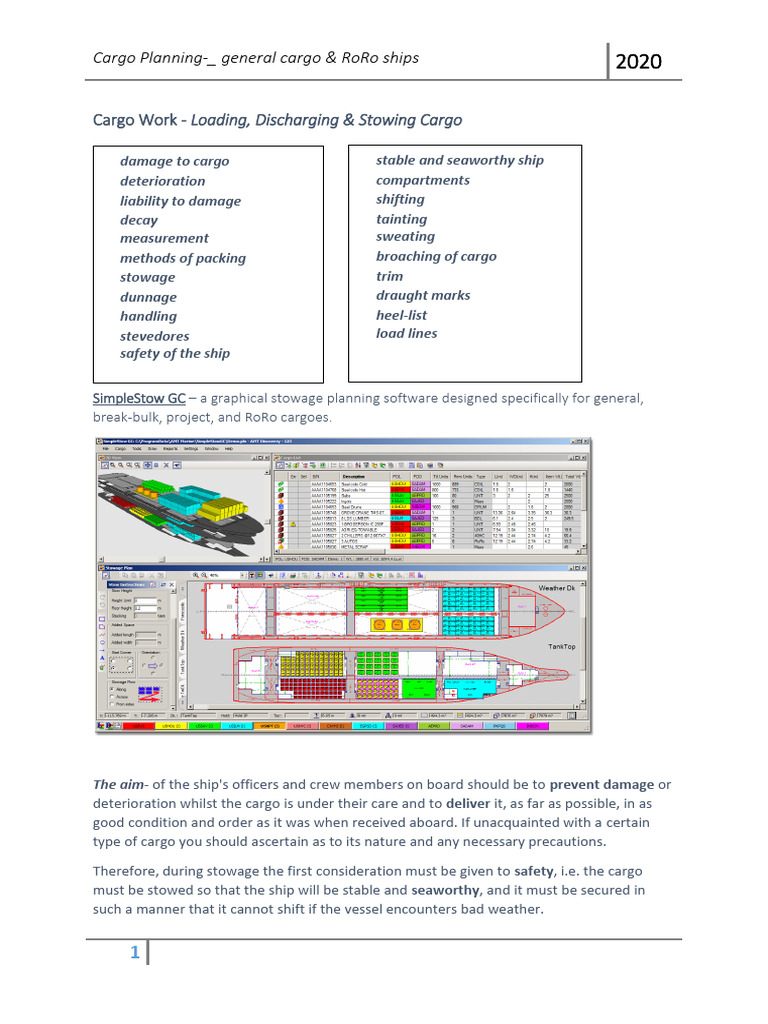 Cargo Planning - Ro-Ro. - 2020 | PDF | Ships | Cargo