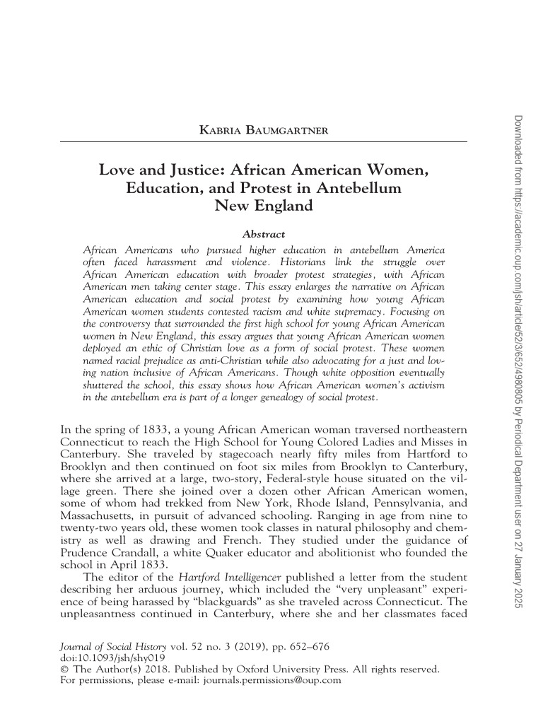 African American Women's Education Protests | PDF | Abolitionism In The ...