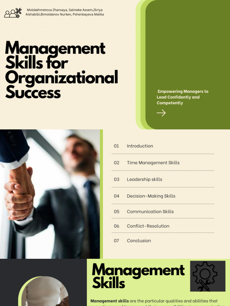 Management Skills For Organizational Success | PDF