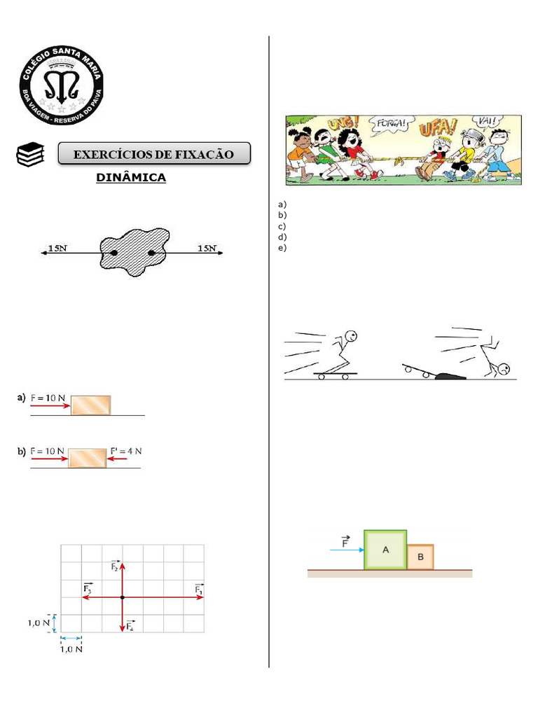 Exercícios sobre Leis de Newton - 9º Ano | PDF | Leis do Movimento de ...